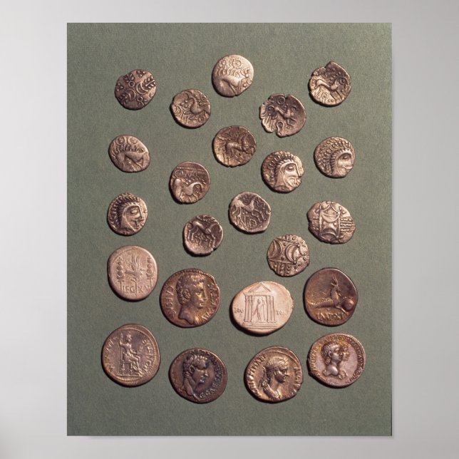 Selection Celtic and Roman  coins found Poster (Front)