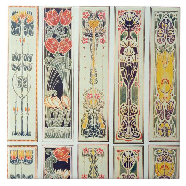 Selection of panel designs, plate IX from 'Modern Ceramic Tile (Front)