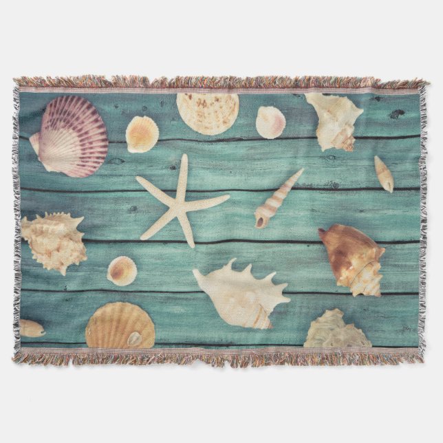 Selection Of Seashells Throw Blanket (Front)