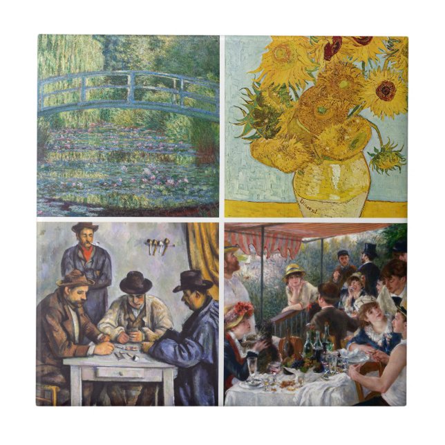 Selection of various impressionist masterpieces ceramic tile (Front)
