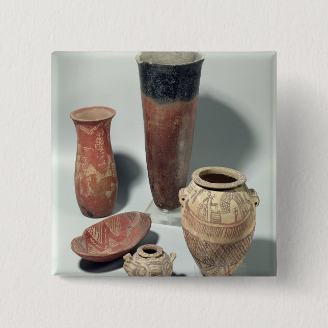 Selection of vases, Naqada I/II Period, 4000-3100 15 Cm Square Badge (Front)
