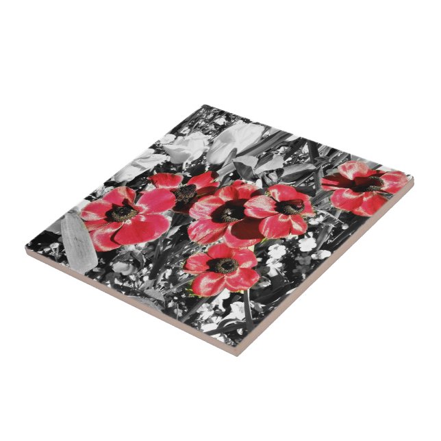 Selective Beauty - Anemone Blossoms Ceramic Tile (Side)