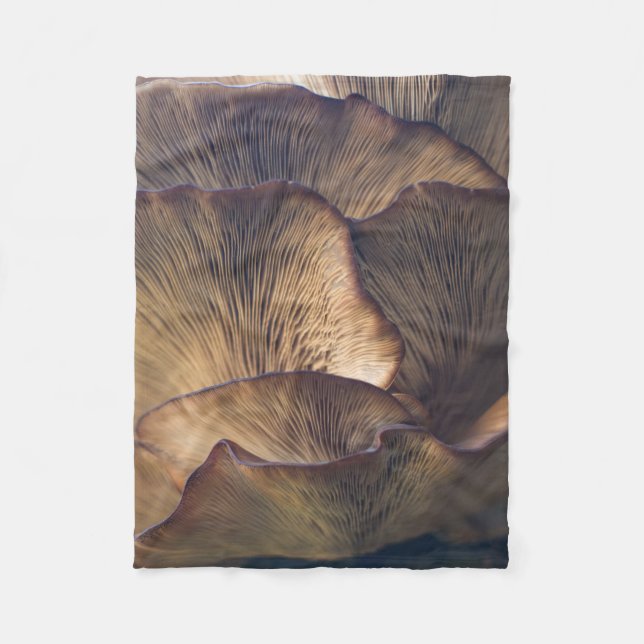 Selective focus photo of mushroom fleece blanket (Front)
