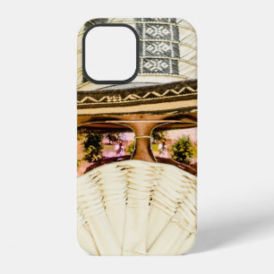 Selective focus photo of woman wearing aviator sun iPhone 12 case