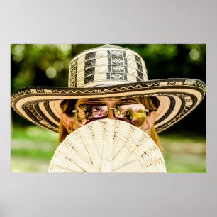 Selective focus photo of woman wearing aviator sun poster