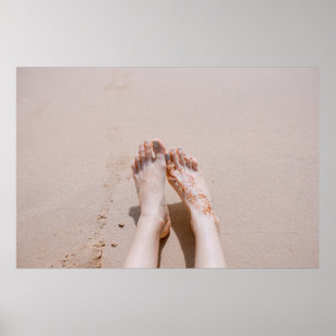 Selective focus photography of feet with tattoo on poster