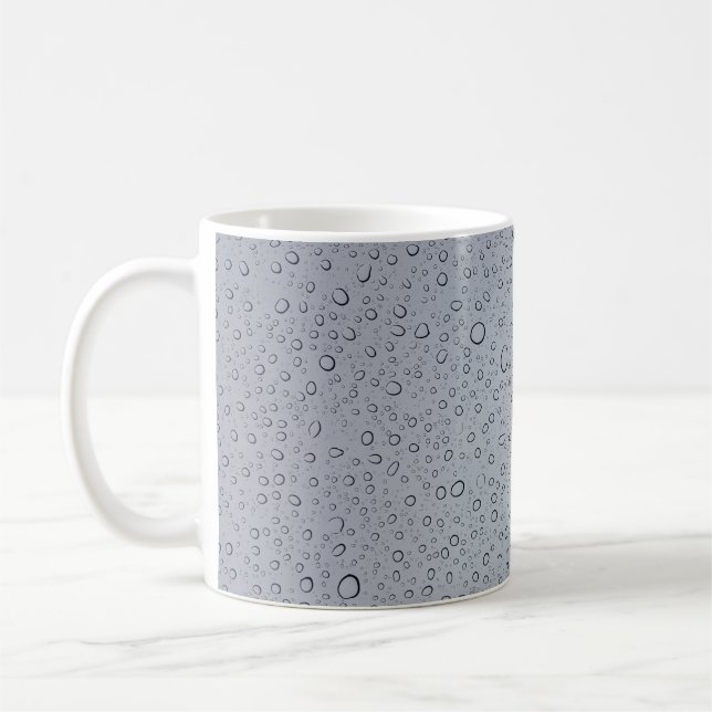 Selective focus photography of water droplets coffee mug (Left)