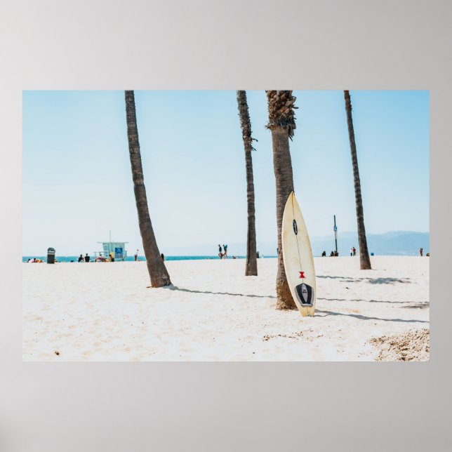 Selective focus photography of white surfboard poster (Front)