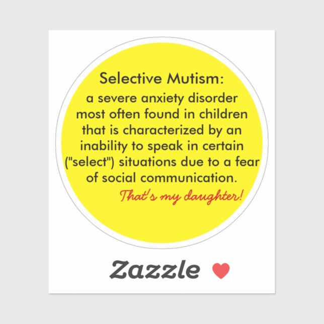 Selective Mutism Definition Supporters (Sheet)