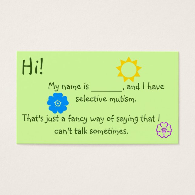 Selective Mutism for Kids flower theme (Front)