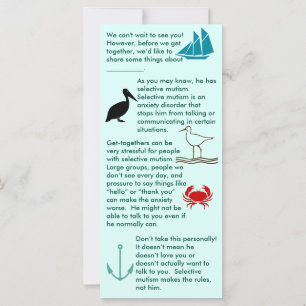 Selective Mutism Get Together Boy Flat Card