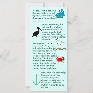 Selective Mutism Get Together Girl Flat Card