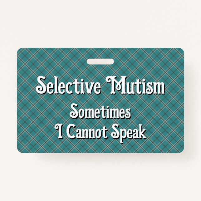 Selective Mutism ID Badge (Front)