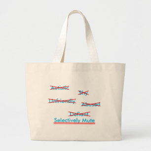 Selective Mutism Misunderstanding 1 Large Tote Bag