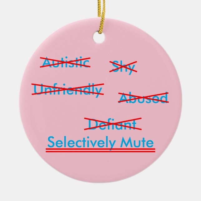Selective Mutism Misunderstanding 1 Ornament (Front)