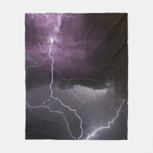 SELECTIVE PHOTOGRAPHY OF WHITE THUNDER FLEECE BLANKET