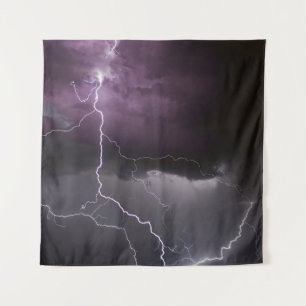 SELECTIVE PHOTOGRAPHY OF WHITE THUNDER TAPESTRY