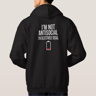 Selectively Social Funny Introvert Hoodie - Low Po