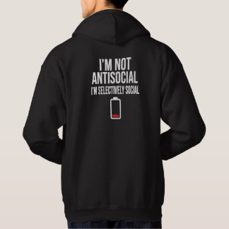 Selectively Social Funny Introvert Hoodie - Low Po