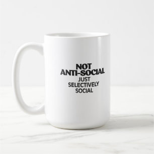 Selectively Social Statement Typography Design Coffee Mug