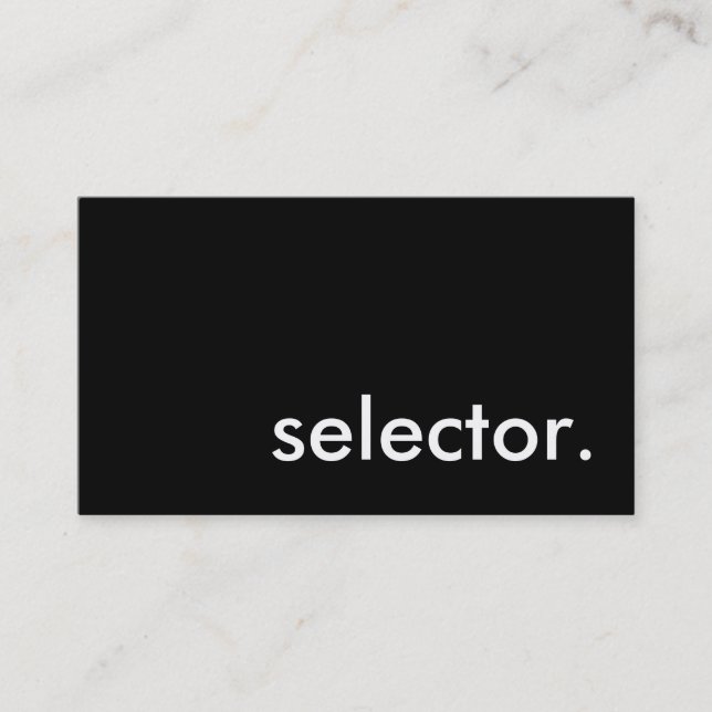 selector. business card (Front)