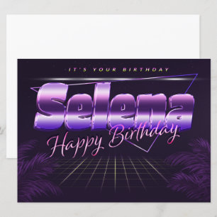 Selena Name Vorname lila retro Karte Geburtstag Card
