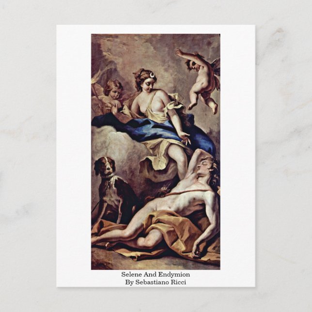Selene And Endymion, By Sebastiano Ricci Postcard (Front)