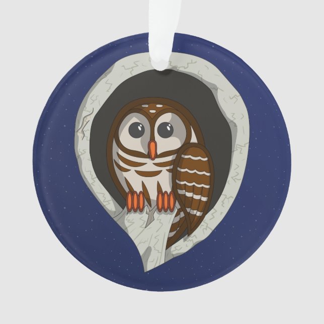 Selene the Owl Acrylic Ornament (Front)