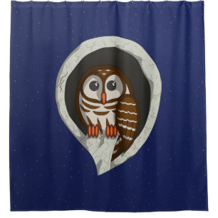 Selene the Owl Shower Curtain