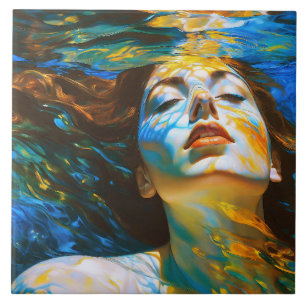 “Selene” - Women In Water Ceramic Tile