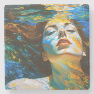 “Selene” - Women In Water Stone Coaster