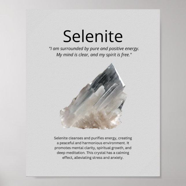 Selenite Crystal Meaning Poster (Front)