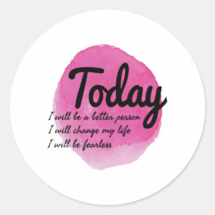 self acceptance motivational vibes classic round sticker