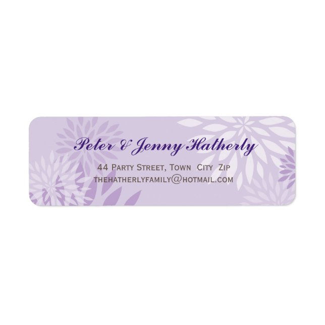 SELF-ADDRESSED LABELS :: modern dahlia 1 L (Front)