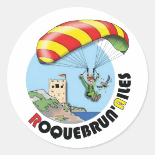 Self-adhesive logo Roquebrun' Wings Classic Round Sticker