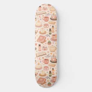 Self Care Aesthetic Pattern Skateboard