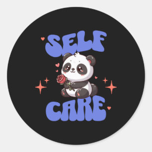 Self Care American Traditional Rose Panda Sticker
