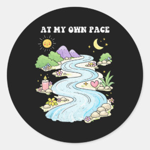 Self-care At My Own Pace Love Mental Health Awaren Classic Round Sticker