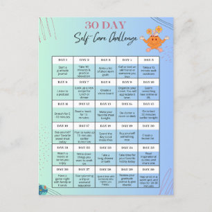 SELF-CARE CHALLENGE POSTCARDS -Personalise for Biz