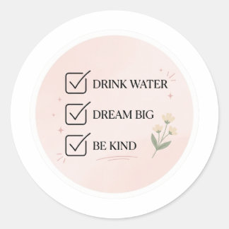 Self Care Checklist Sticker - Minimalist Pink Dail