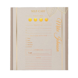 Self Care classic Planner gold luxury watercolo Notepad