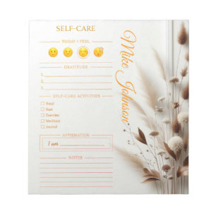Self Care classic Planner gold luxury watercolor Notepad
