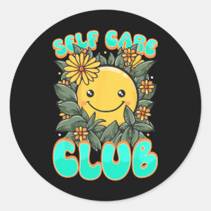 Self-care Club Awareness Mental Health Positive Classic Round Sticker