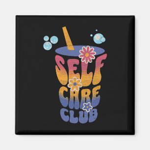 Self Care Club Cute Flowers Positivity Yoga Medita Magnet