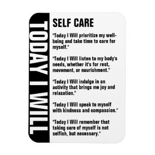 Self Care Goals Reminder Customise Magnet