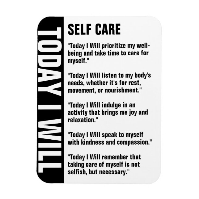 Self Care Goals Reminder Customise Magnet (Vertical)