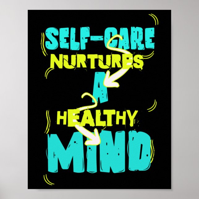 Self Care Healthy Mind Sticker  Poster (Front)
