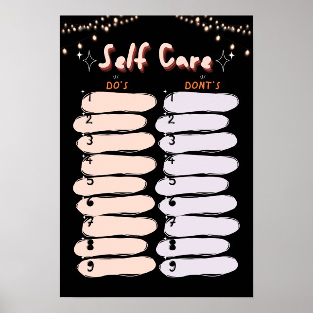 Self Care List Poster (Front)