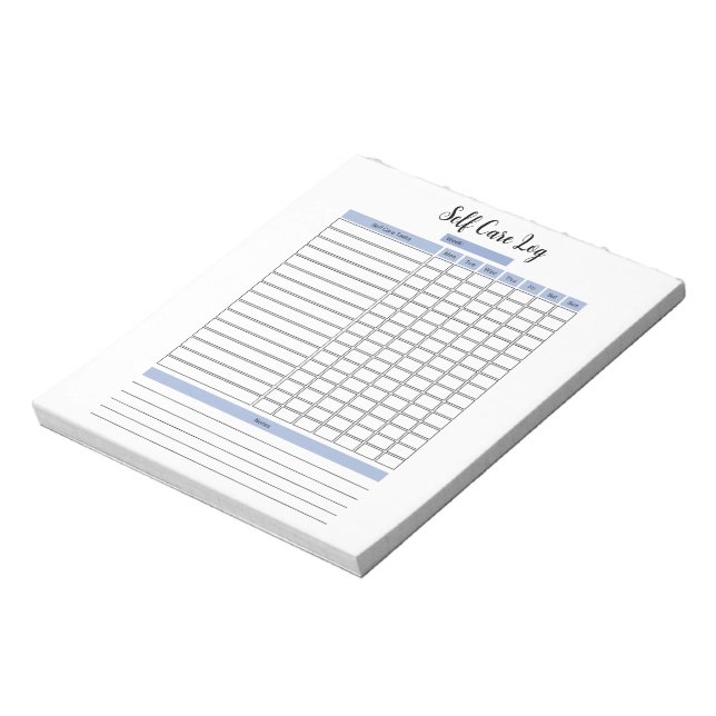 Self Care Log Notepad (Rotated)
