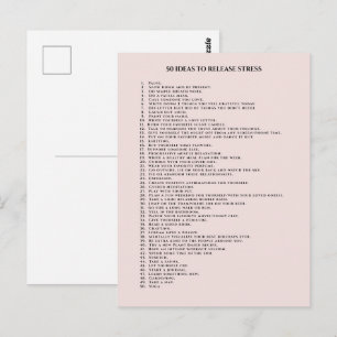 Self care motivation blush pink postcard